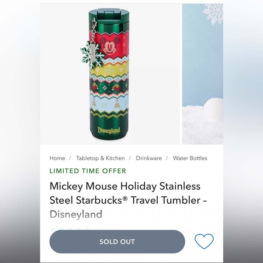 Disney Mickey Mouse Holiday Starbucks® Tumbler